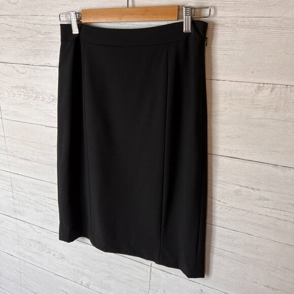 Lafayette 148 New York Skirt Womens Size 4 Black Wool Blend Double Vent Pencil - Picture 5 of 16